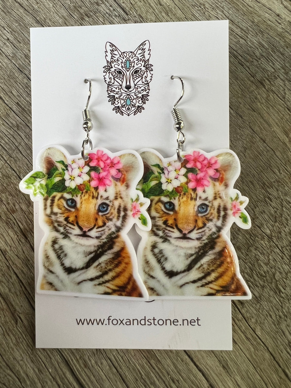 Tiger Cub Floral Earrings