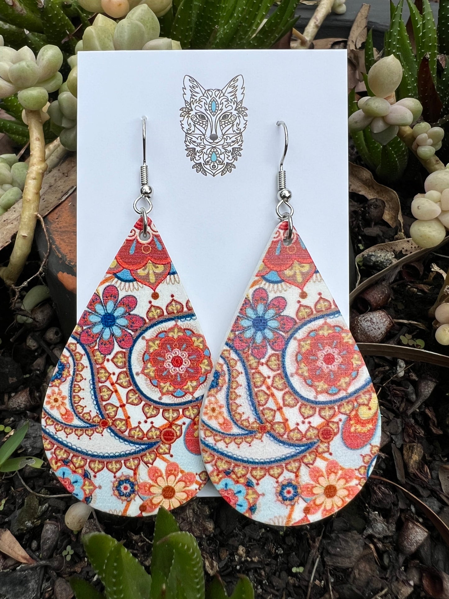 Harriet Print Wood Earrings