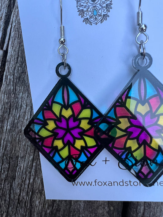 Stained Glass Louvre Earrings