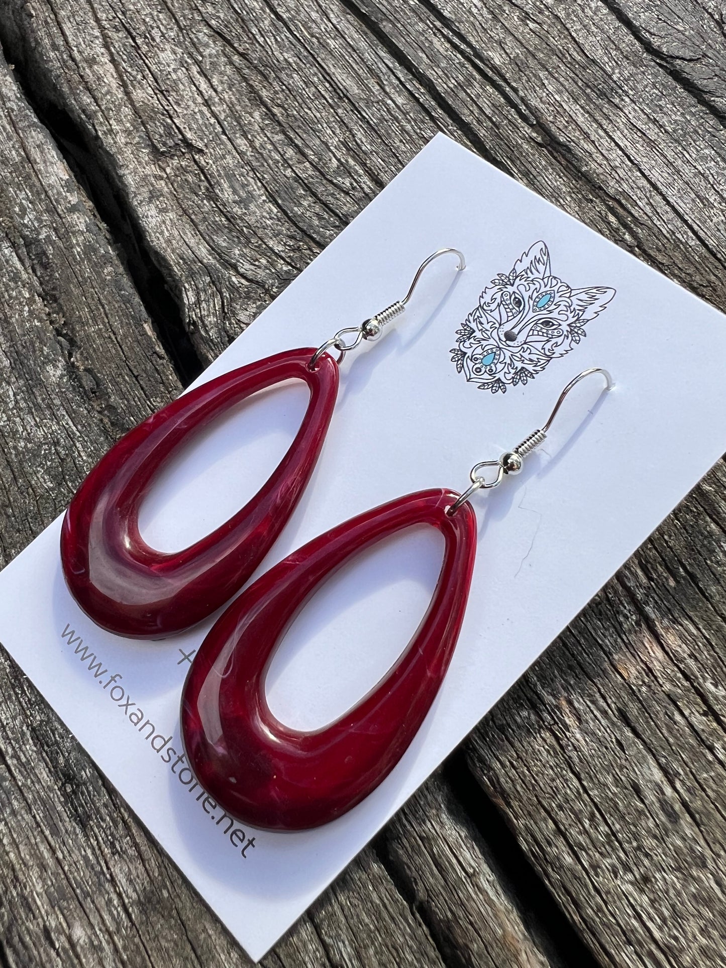 Garnet Swirl Oval Teardrop Dangles