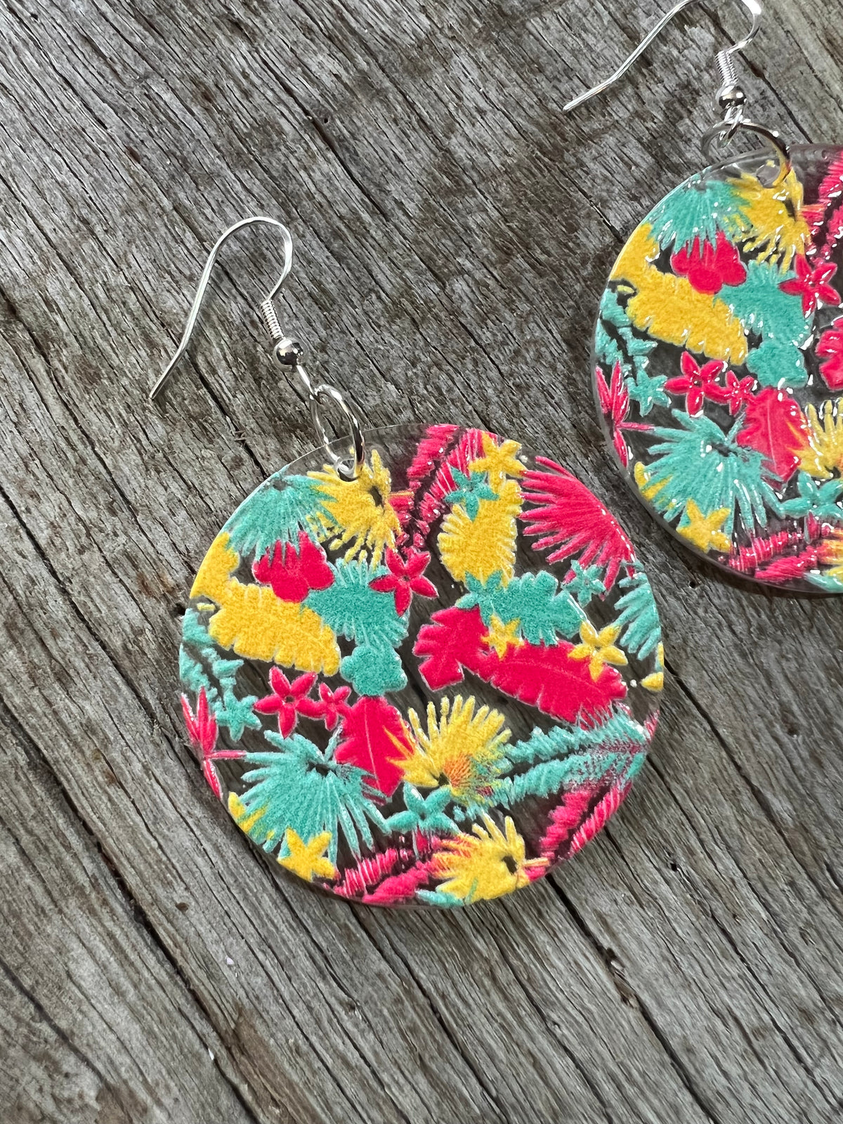 Splash Colour Round Earrings