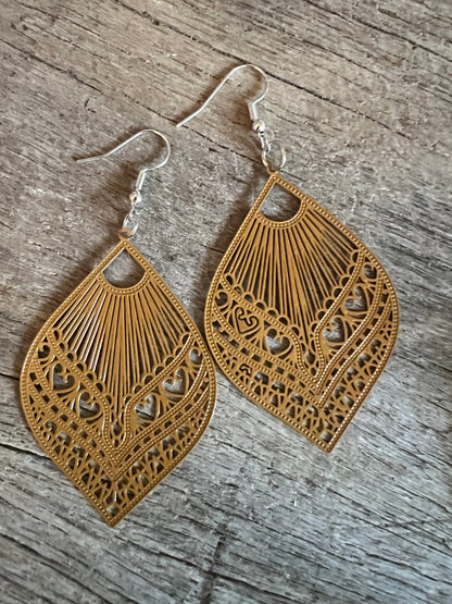 Samantha Coffee Brown Filigree Earrings