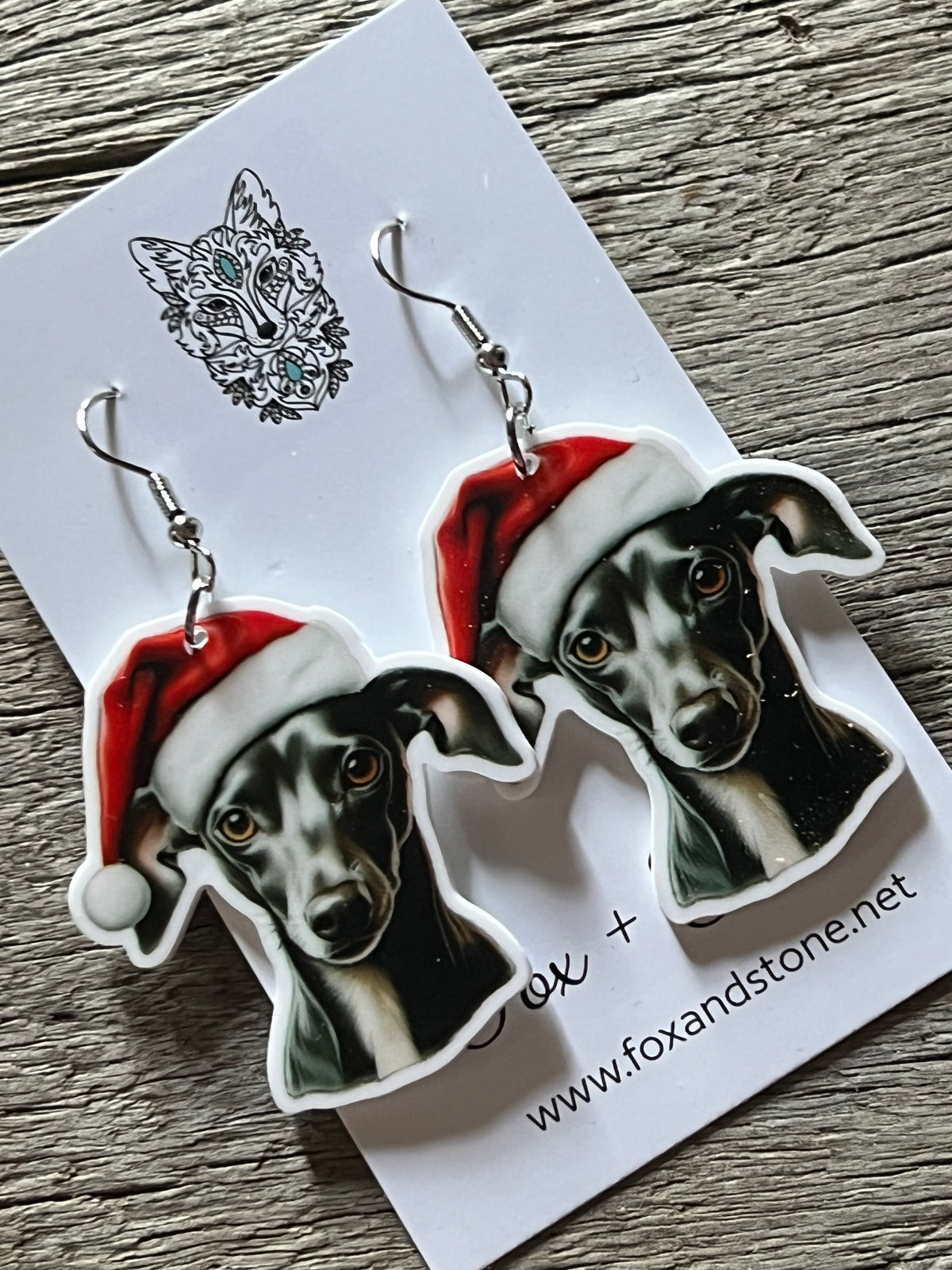 Italian Greyhound Xmas Dog Earrings