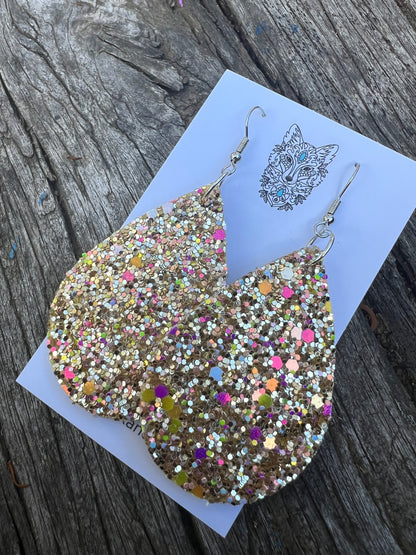 Gold High Sparkle Large Sequin Earrings