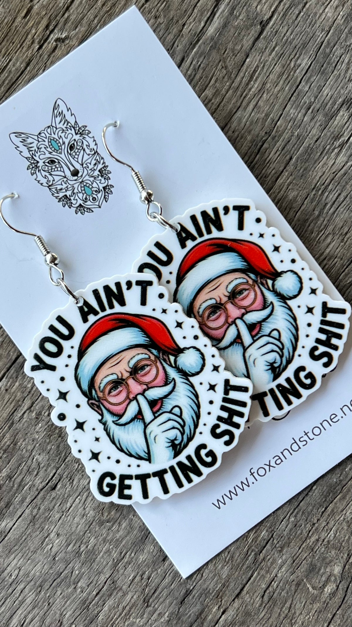 Funny Sassy Santa Earrings