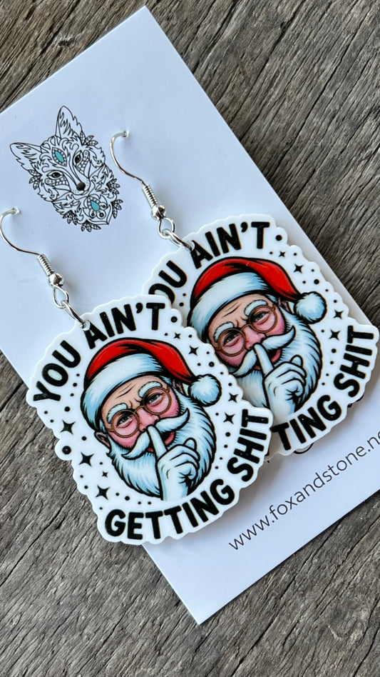 Funny Sassy Santa Earrings