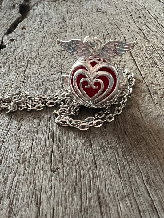 Heart Wings Oil Diffuser Pendant