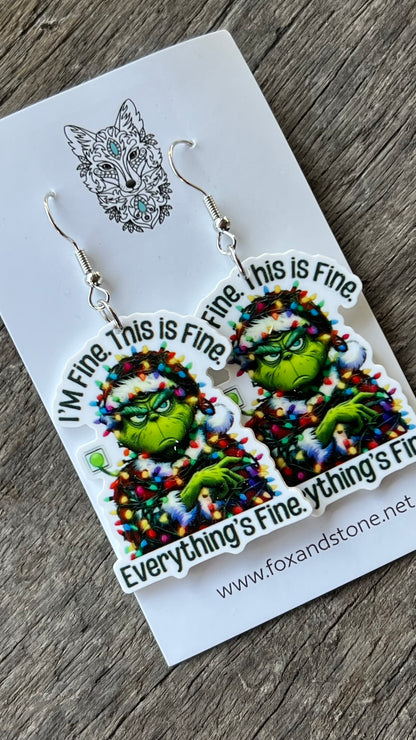 Im Fine Grinch Earrings