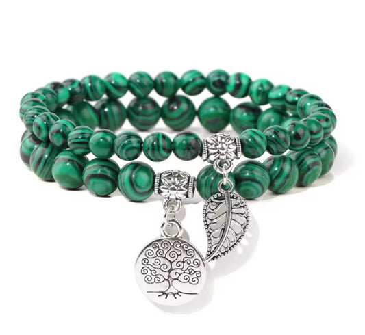 Malachite Double Natural Stone Bracelets