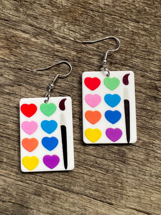 Artist Palettes Heart Earrings