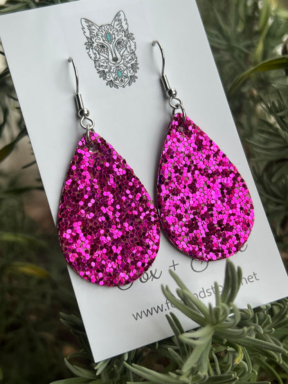 Hot Pink Sequin Earrings