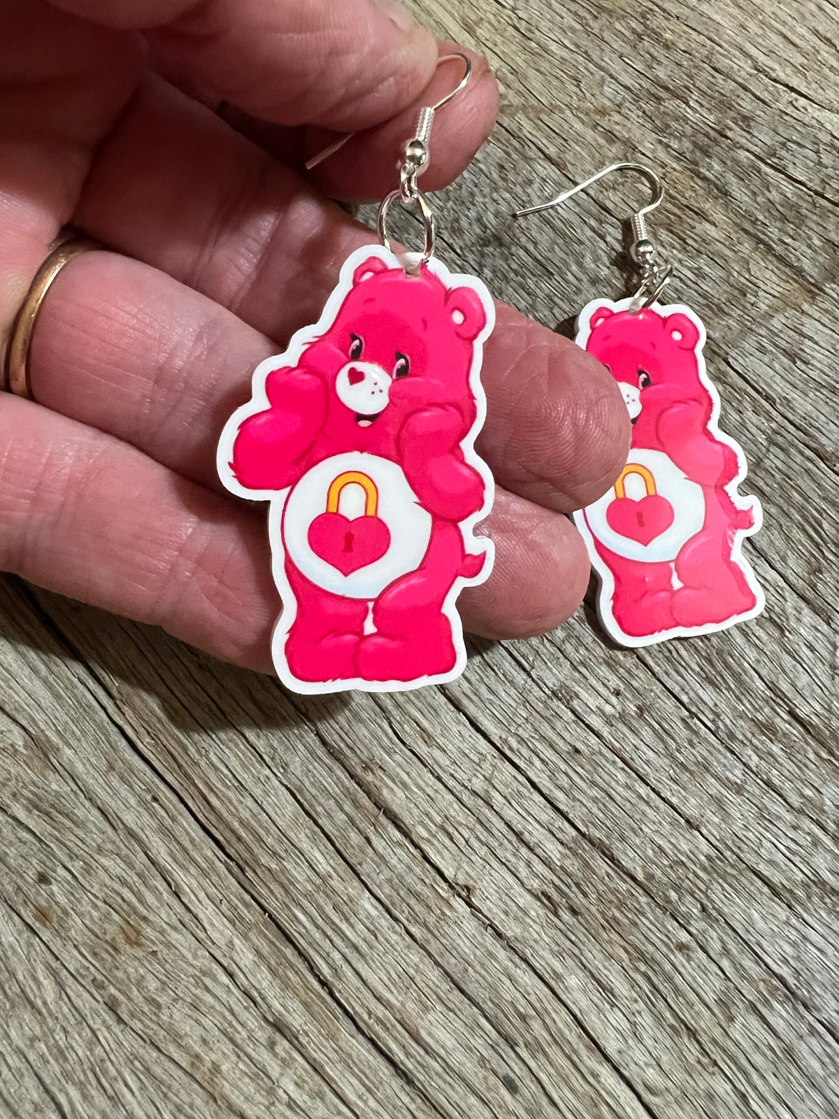 Locked Heart Bear Earrings