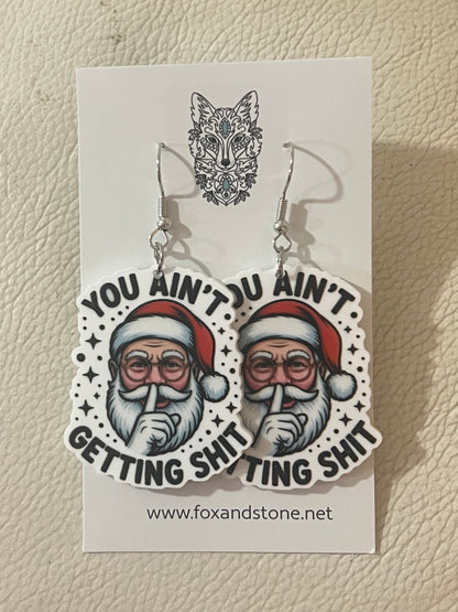 Funny Sassy Santa Earrings