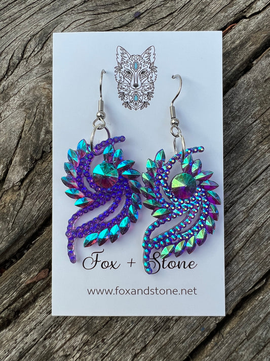 Beautiful Esmae Acrylic Purple Earrings