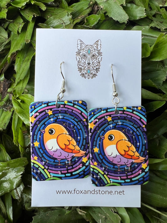 Pretty Robin Bird Earrings