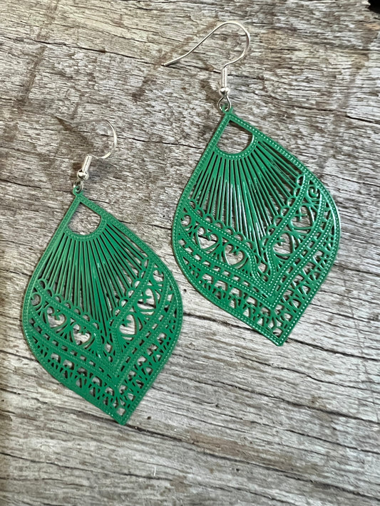 Samantha Green Filigree Earrings