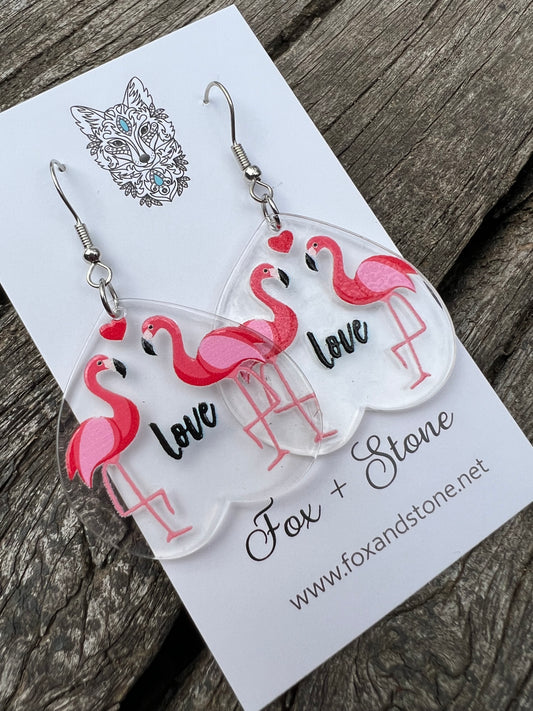 Flamingo Love Earrings