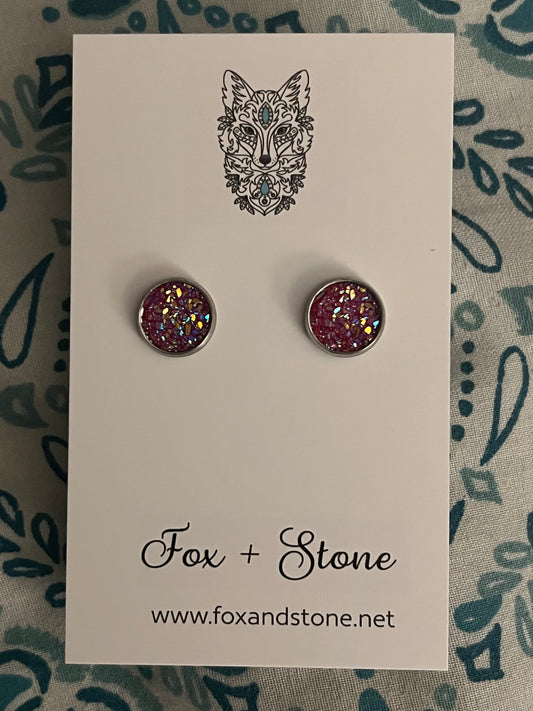 Mystic Moonberry Druzy Studs
