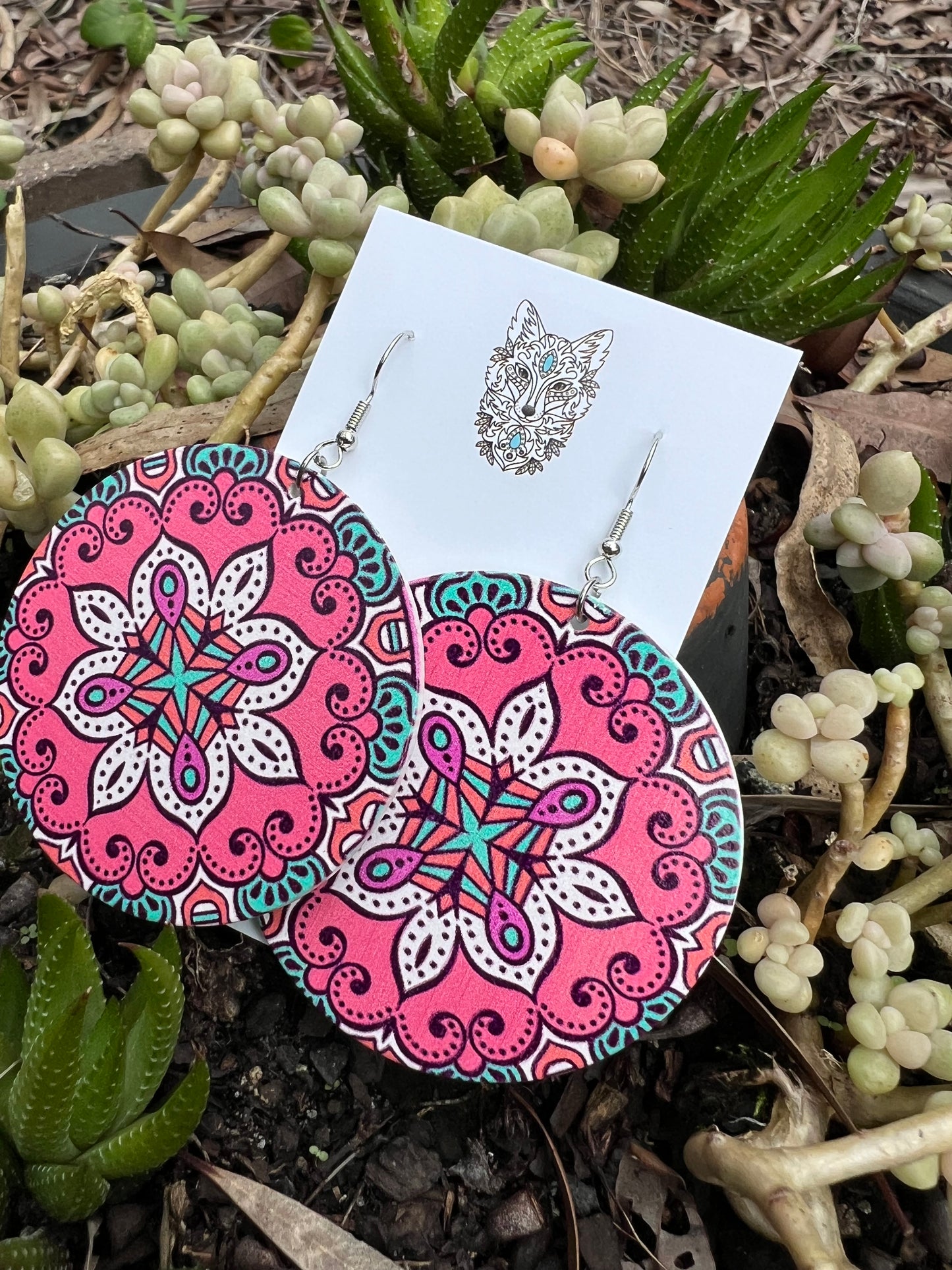 Bold Round Lollypop Wood Earrings