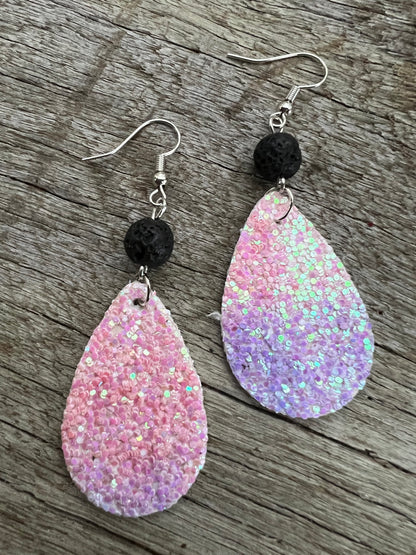 Ombre Sparkle Lave Rock Earrings