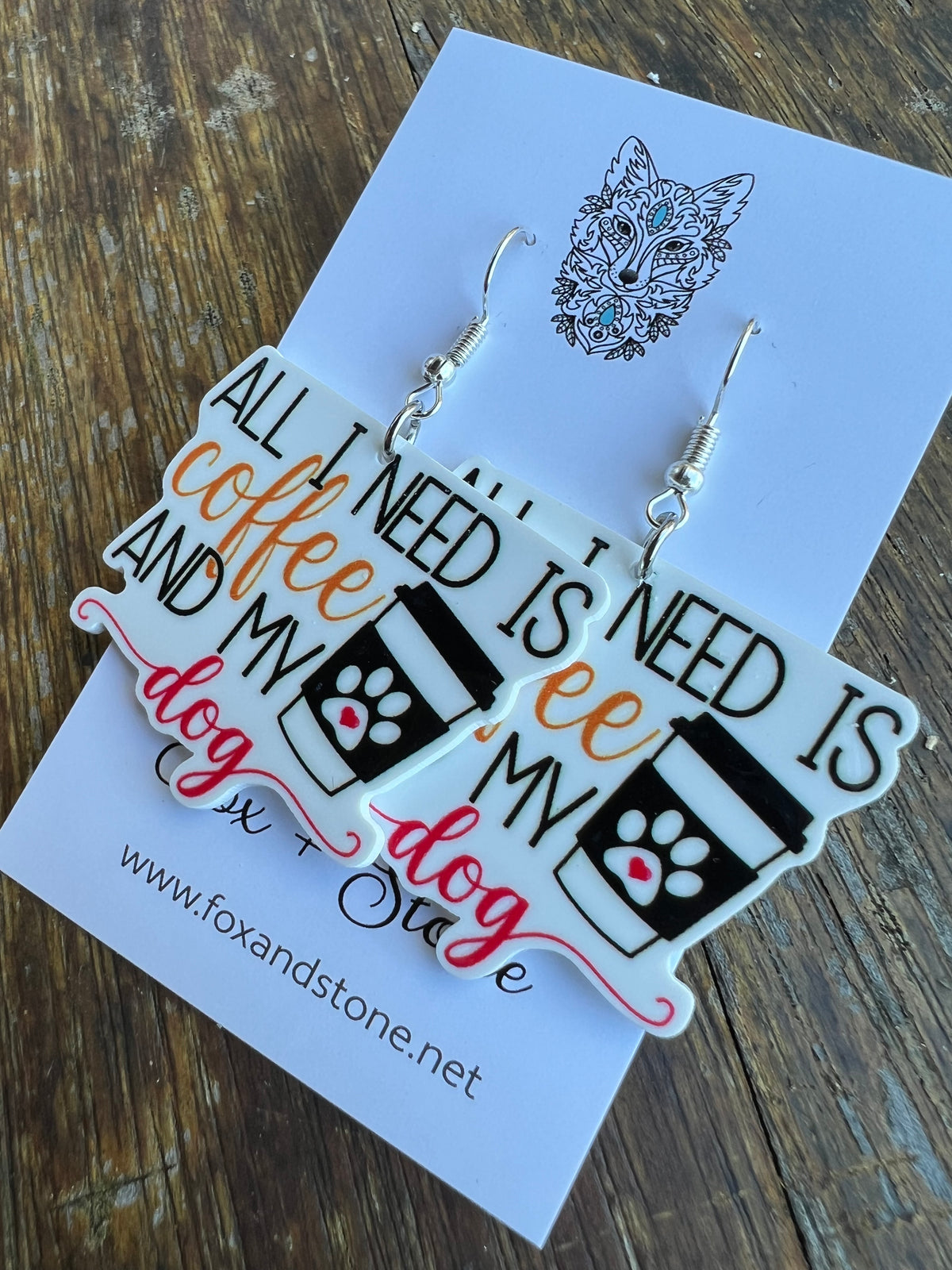 Coffee and My Dog Earrings