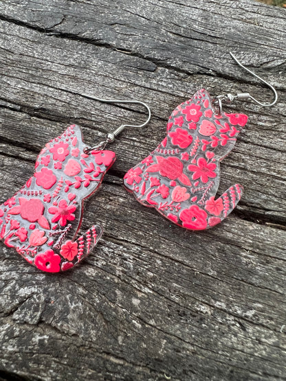 Red Cat Earrings