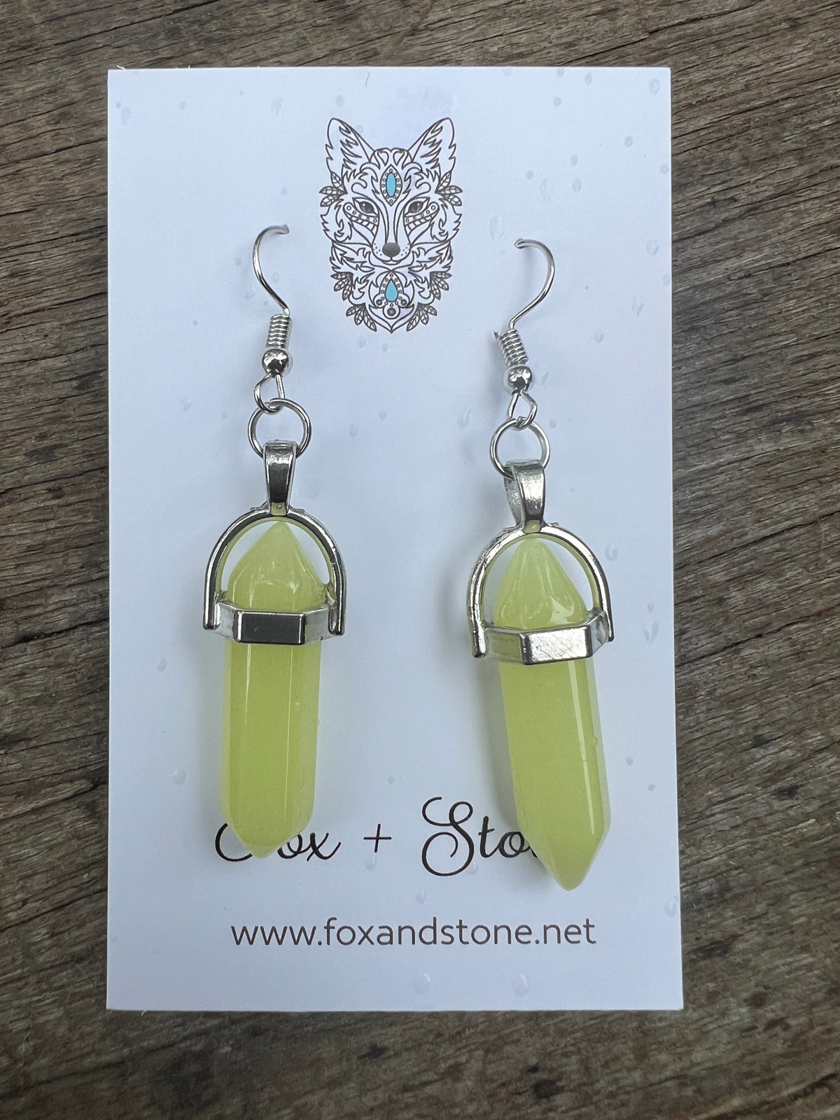 Yellow Jade Natural Gemstone Earrings