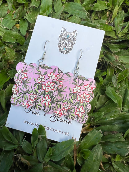 Daisy Vines Pink Earrings