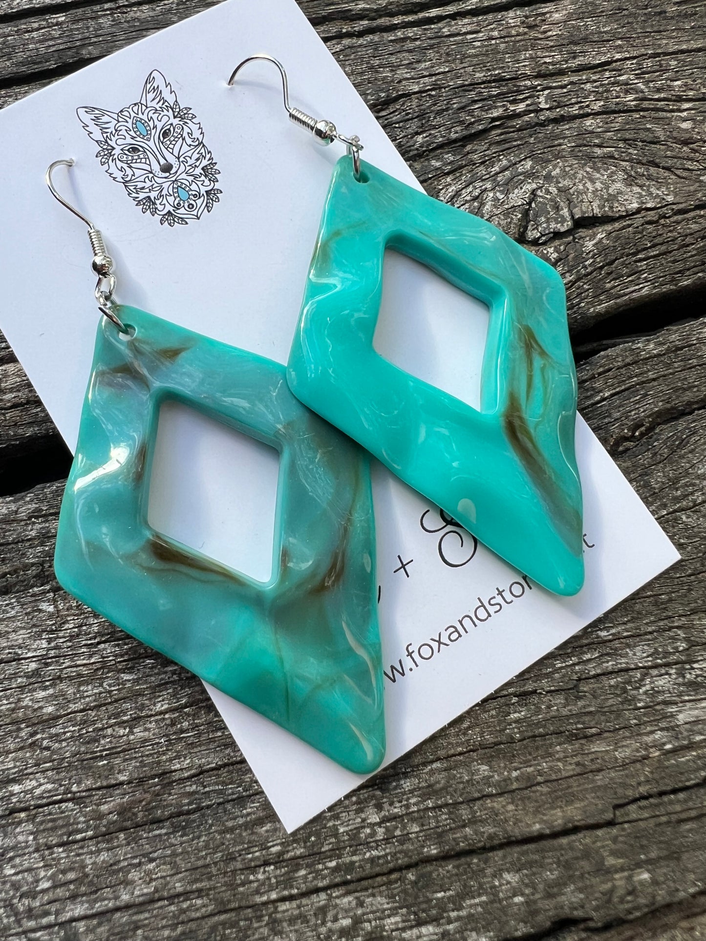 Turquoise Dangle Diamond Dangles
