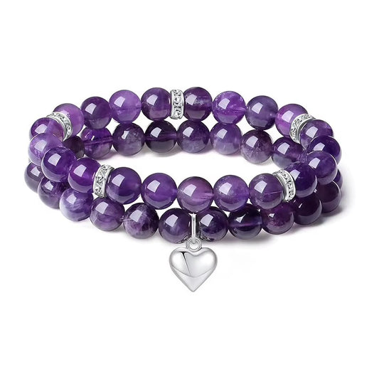 Amethyst Double Natural Stone Bracelet
