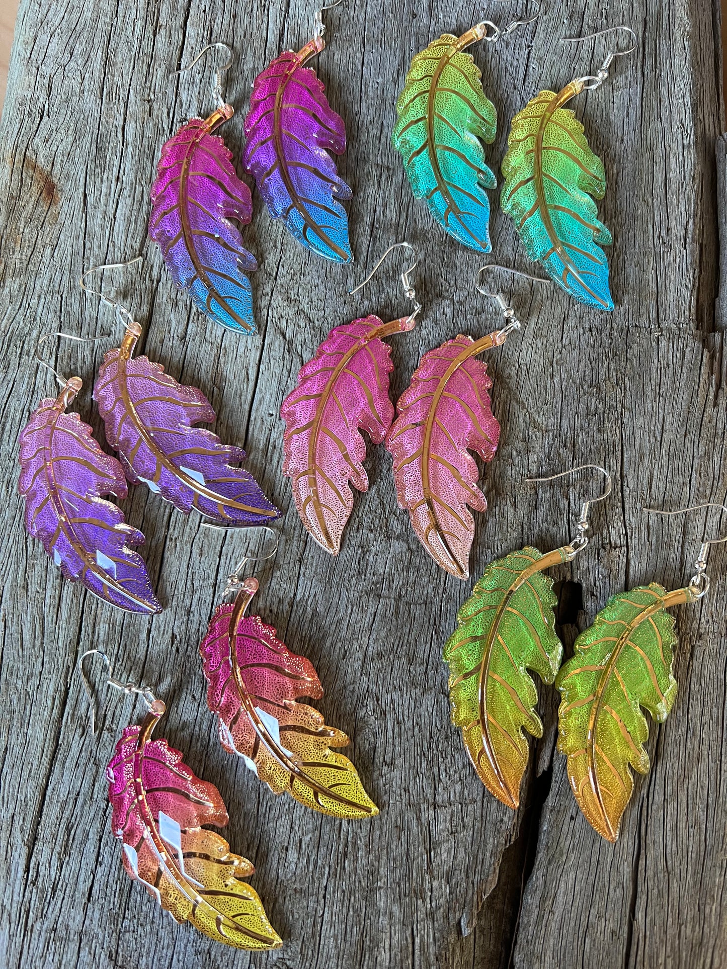 Ombre Purple Leaf Earrings