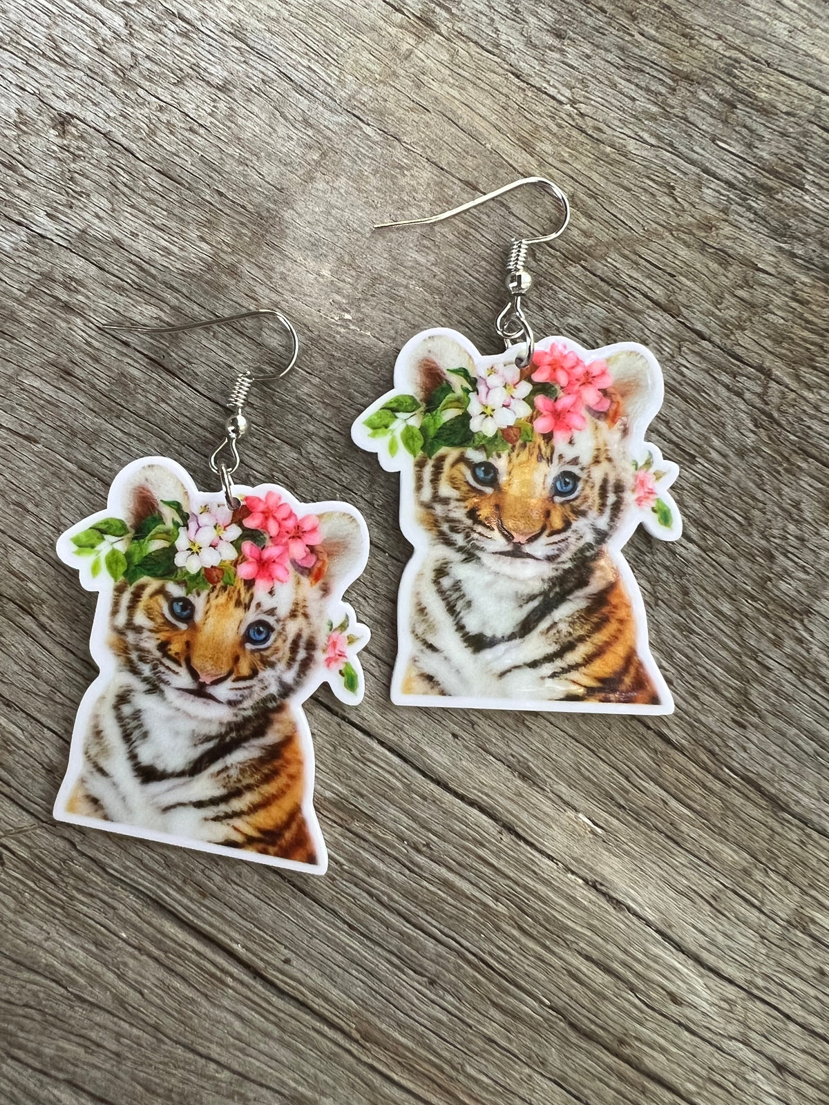 Tiger Cub Floral Earrings