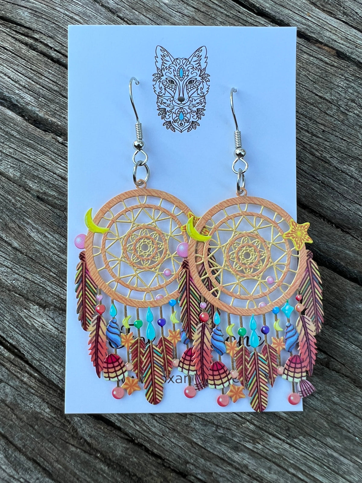 Sunrise Feather Dream Catcher Earrings