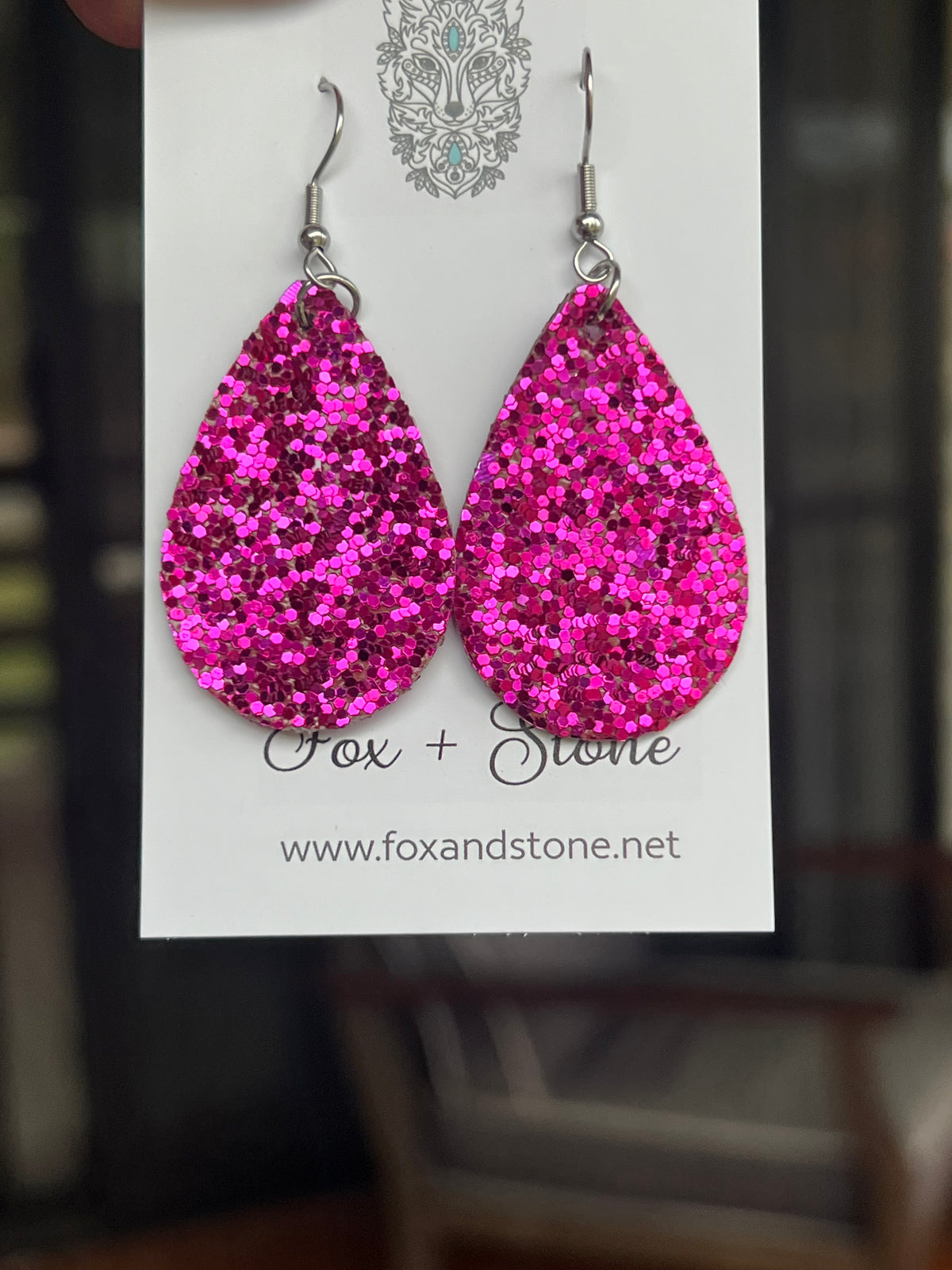 Hot Pink Sequin Earrings