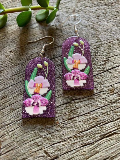 Glitter Garden Purple Earrings