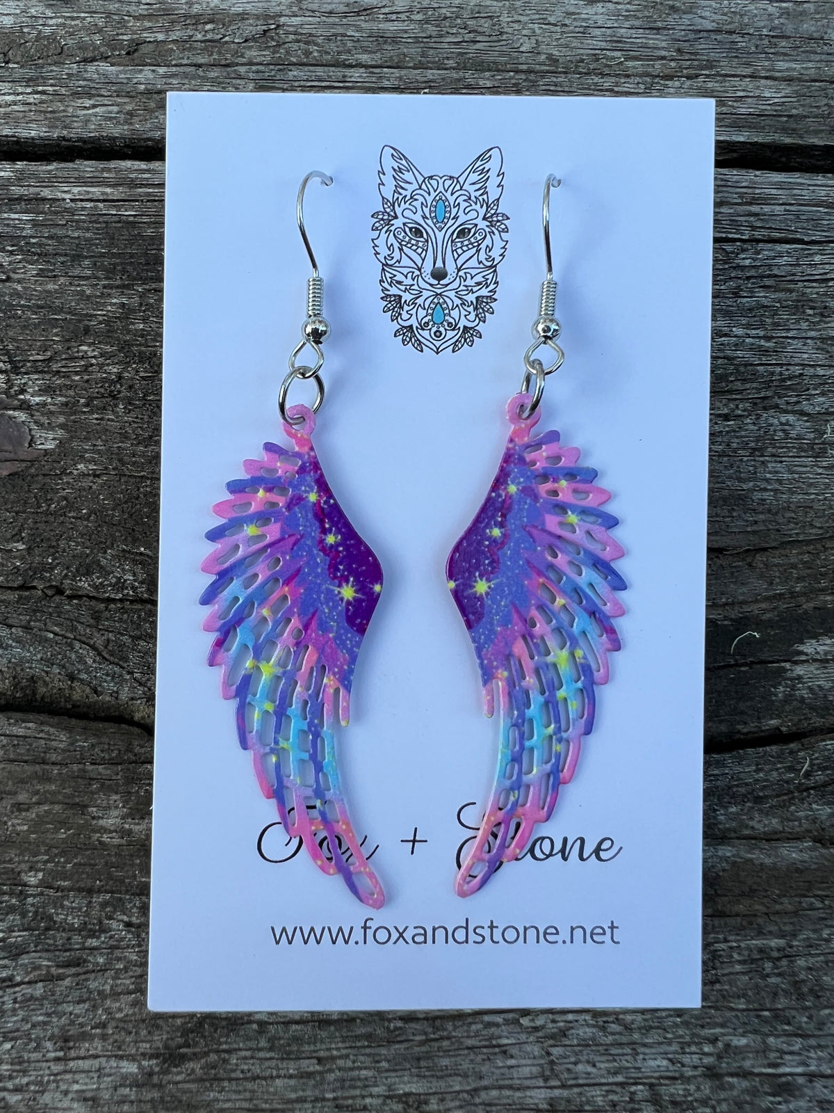 Indian Feather Purple Earrings