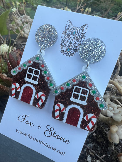 Christmas House Earrings