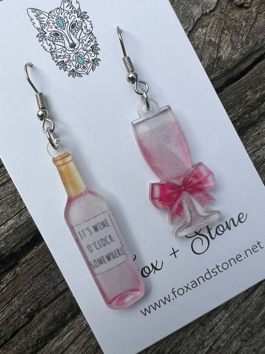 Wine O’clock Somewhere Earrings