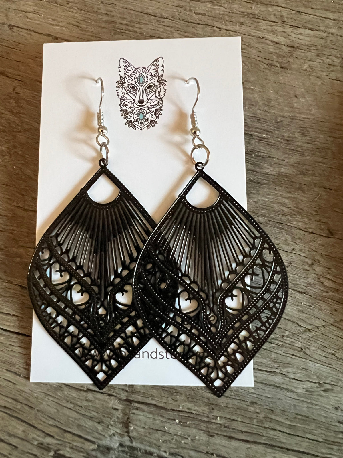 Samantha Black Filigree Earrings
