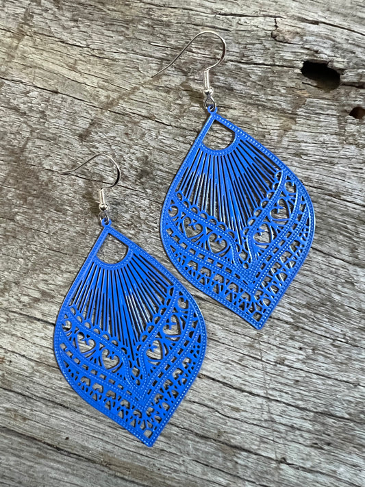 Samantha Blue Moon Filigree Earrings