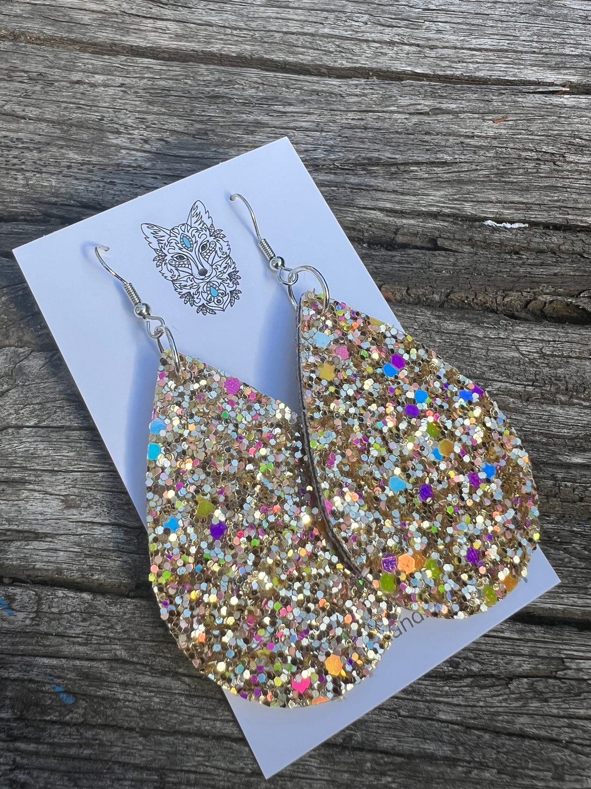 Gold High Sparkle Large Sequin Earrings