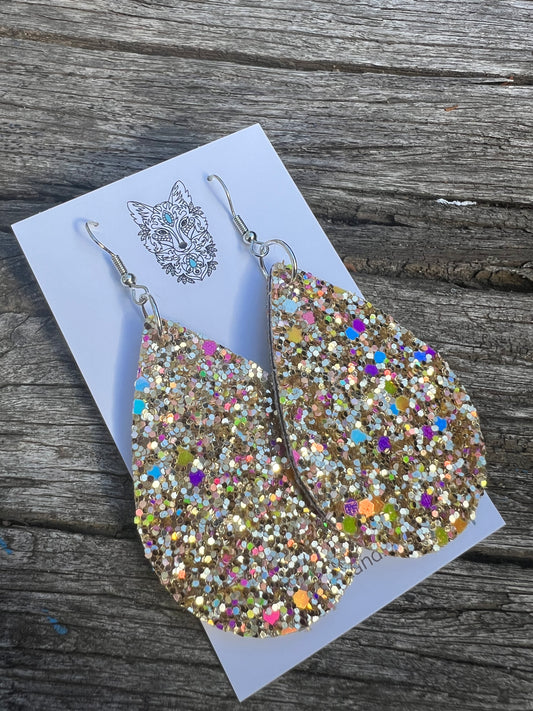 Gold High Sparkle Large Sequin Earrings