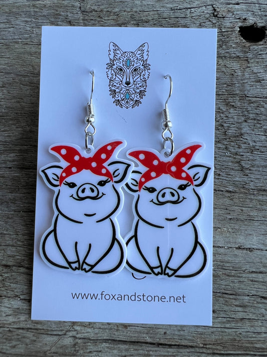 Pretty Stella Pig Earrings