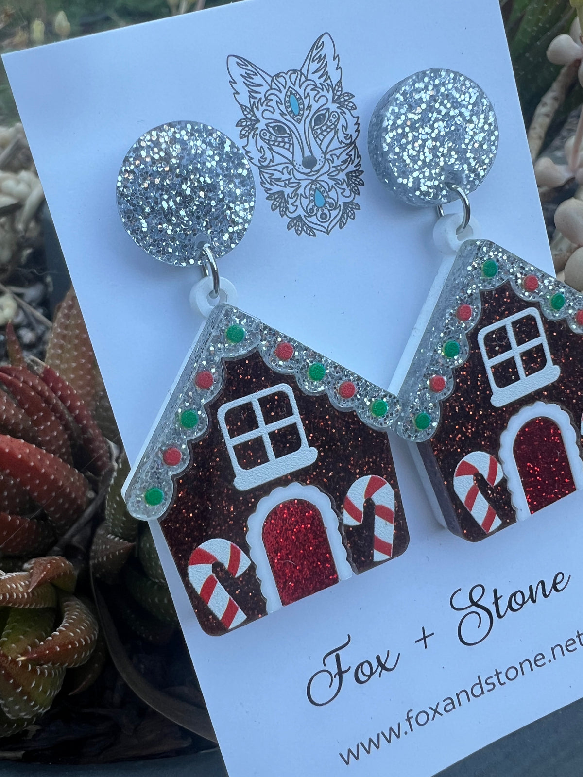 Christmas House Earrings