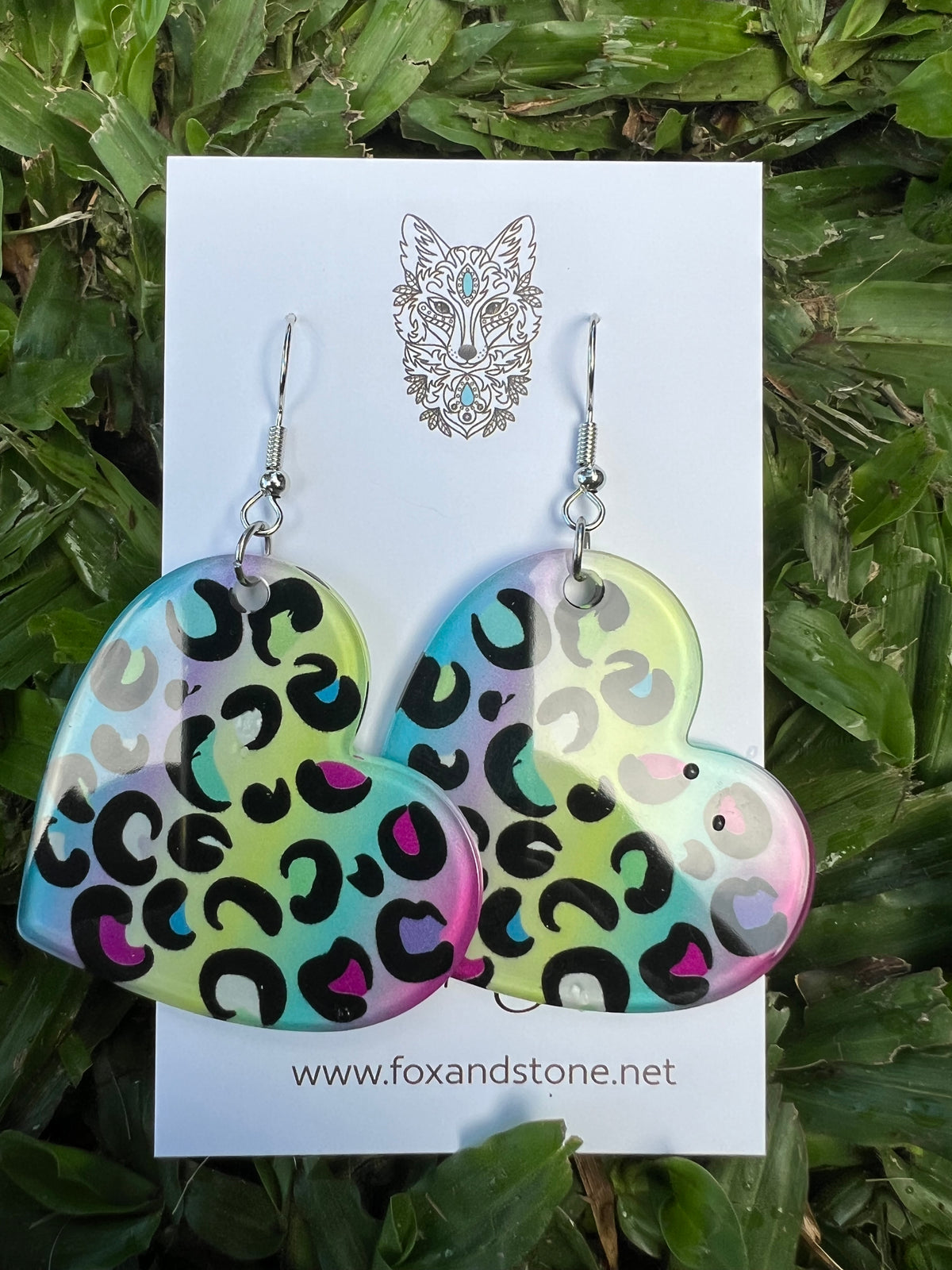 Heart Cheetah Earrings