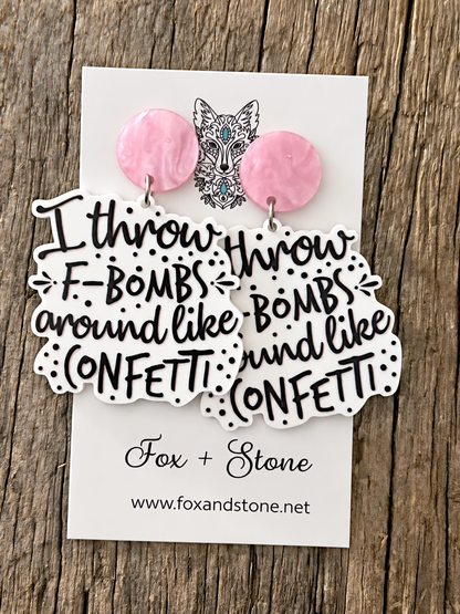 Throw F-Bombs Around Earrings
