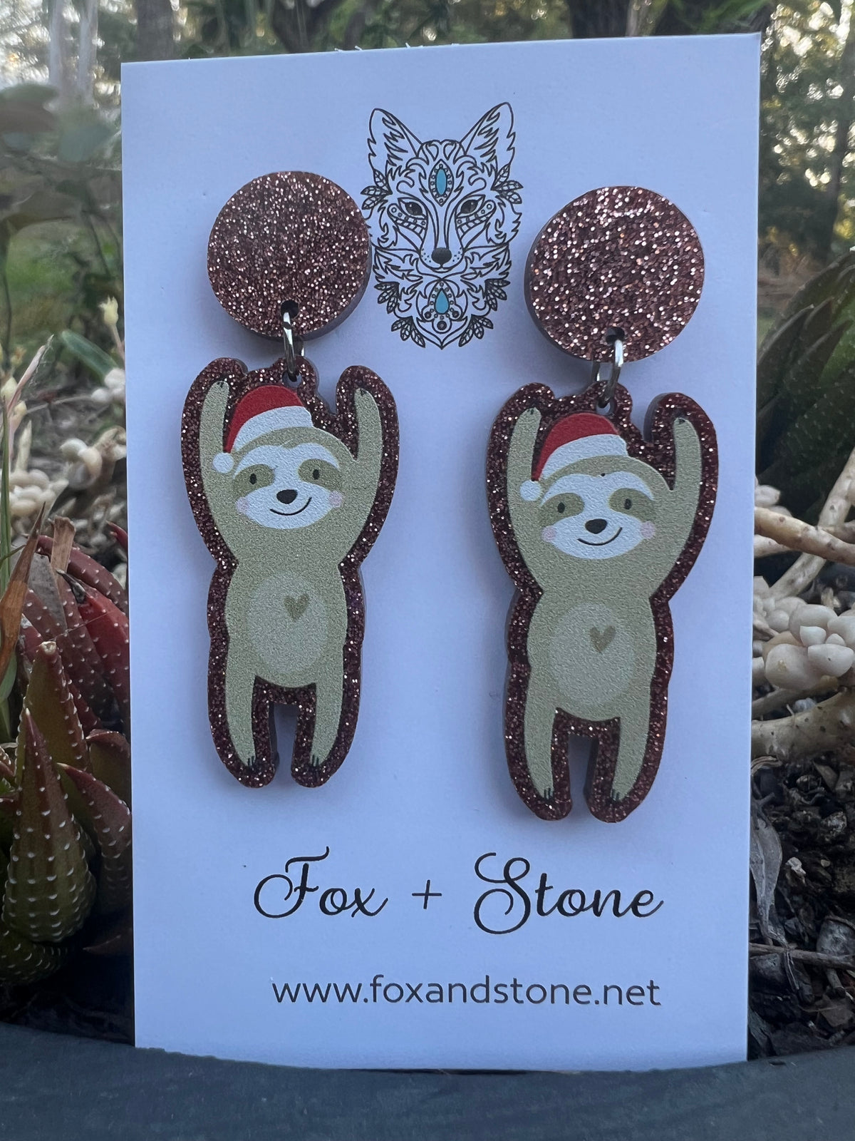 Christmas Sloth Earrings