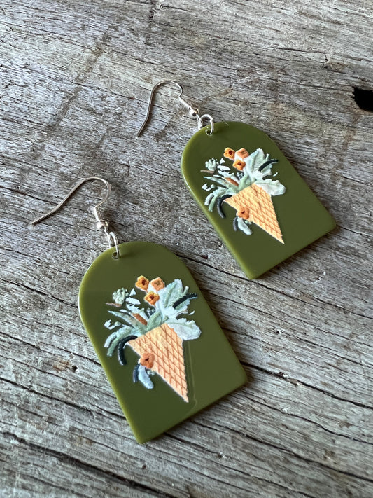 Flower Cone Earrings