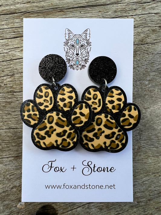 Leopard Paw Stud Earrings