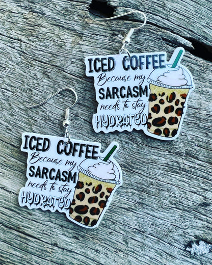 Iced Coffee and Sarcasm Earrings